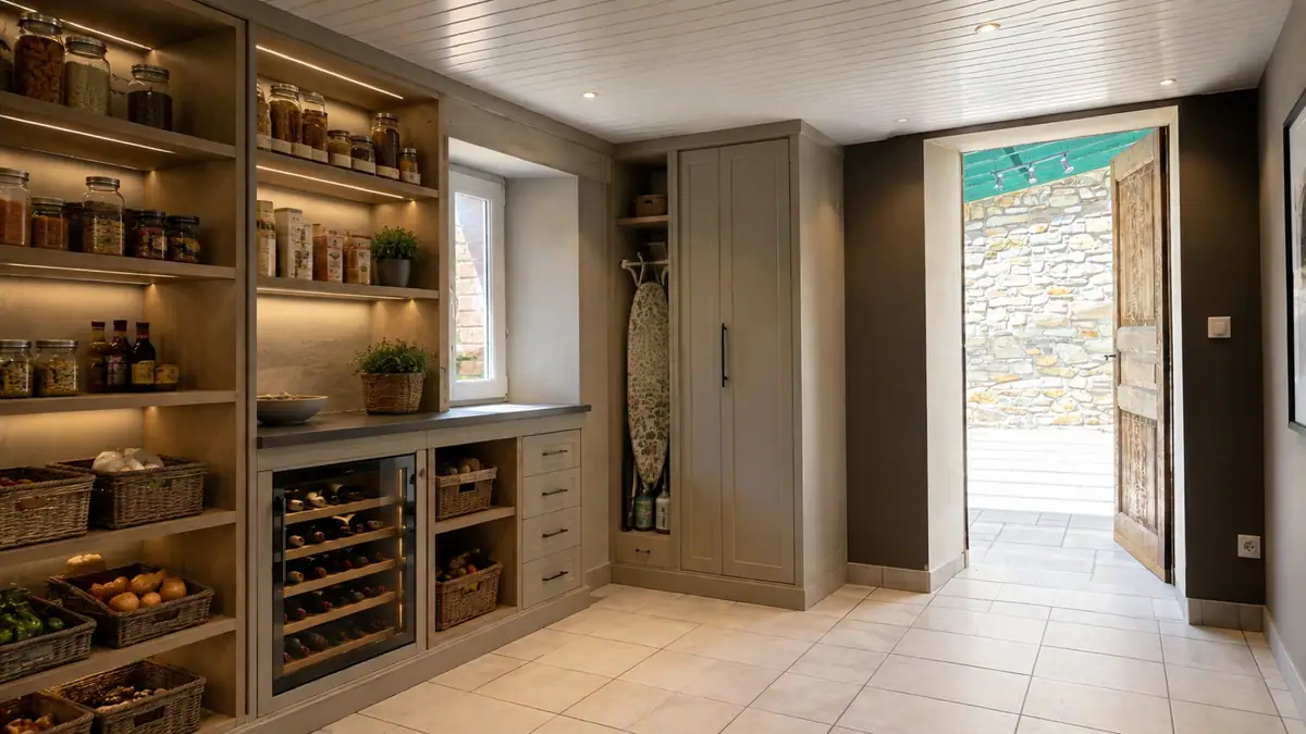 Inspiration de cellier aménagé dans l’arrière-cuisine de la maison de Pierre
