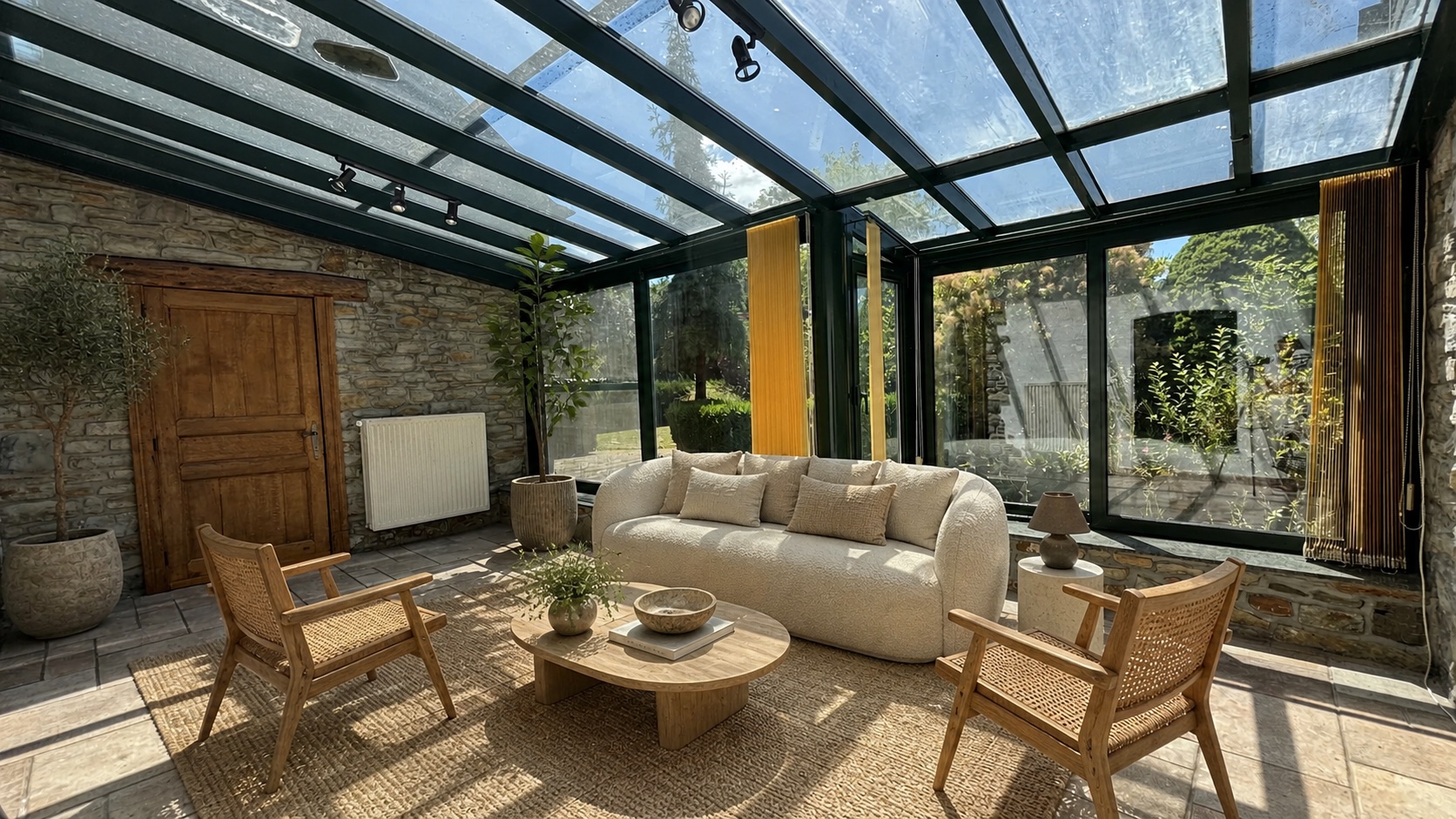 Inspiration de salon-jardin dans la véranda de la maison de Pierre